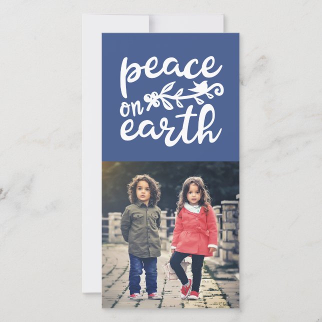 Peace on Earth Holiday Photo Card (Front)