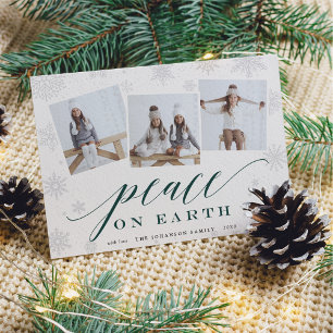 Peace on Earth   Holiday Photo Collage Card