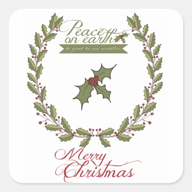 Peace on Earth Holiday Stickers (Front)