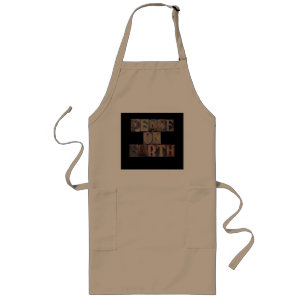 peace on earth khaki long apron
