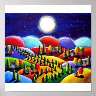 Peace on Earth Landscape Folk Art Print