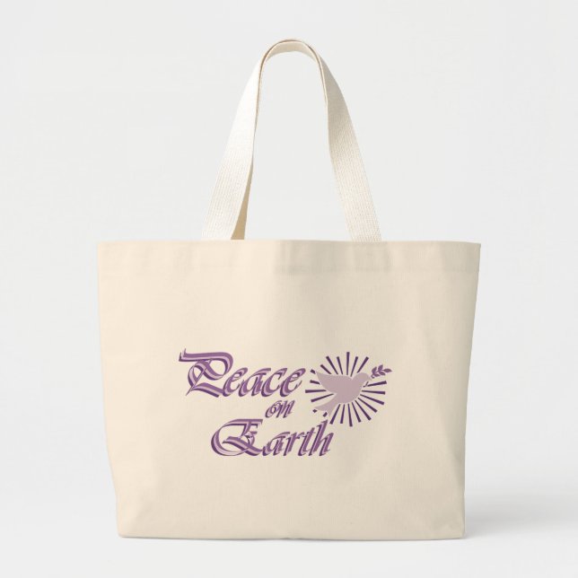 Peace on Earth Large Tote Bag (Front)