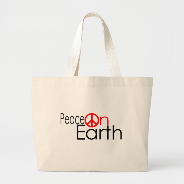 Peace on Earth Large Tote Bag (Front)