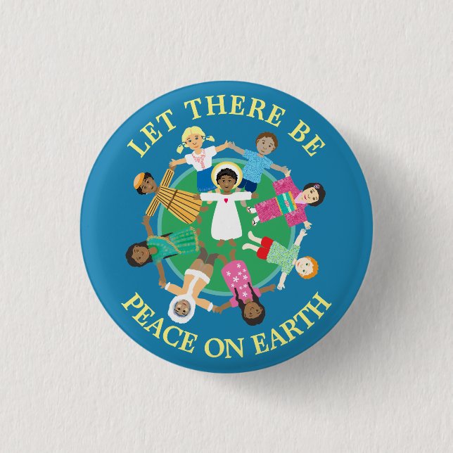 Peace on Earth Magnet 3 Cm Round Badge (Front)