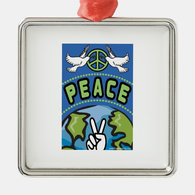 Peace on Earth Metal Tree Decoration (Front)