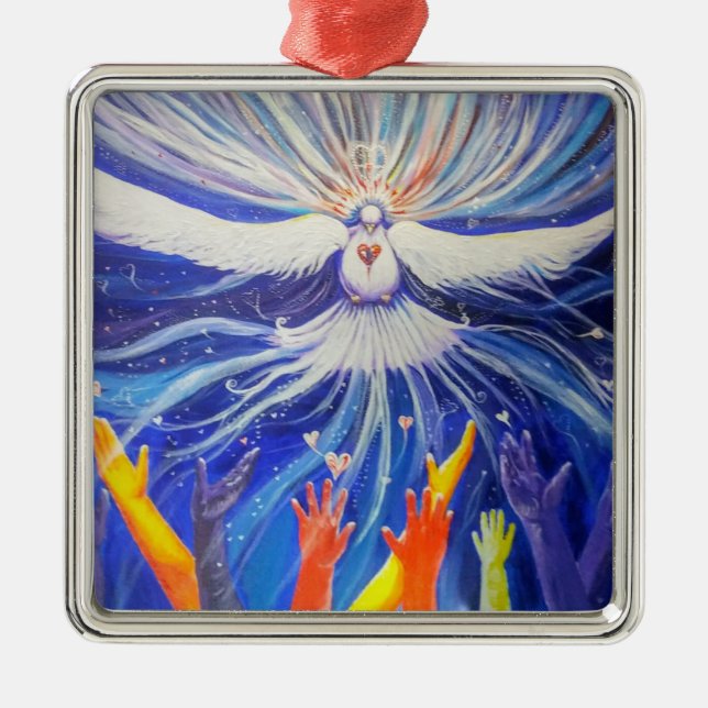 Peace on Earth Metal Tree Decoration (Front)