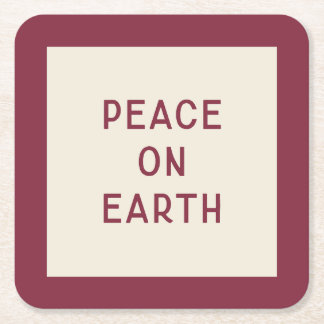 Peace on Earth | Minimal Christmas Carol Coaster