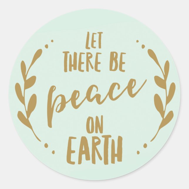Peace on Earth, Mint and Gold | Holiday Seal (Front)