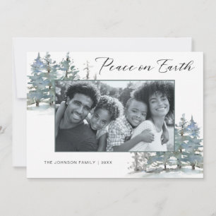 Peace on Earth Modern Christmas Holiday Photo Card