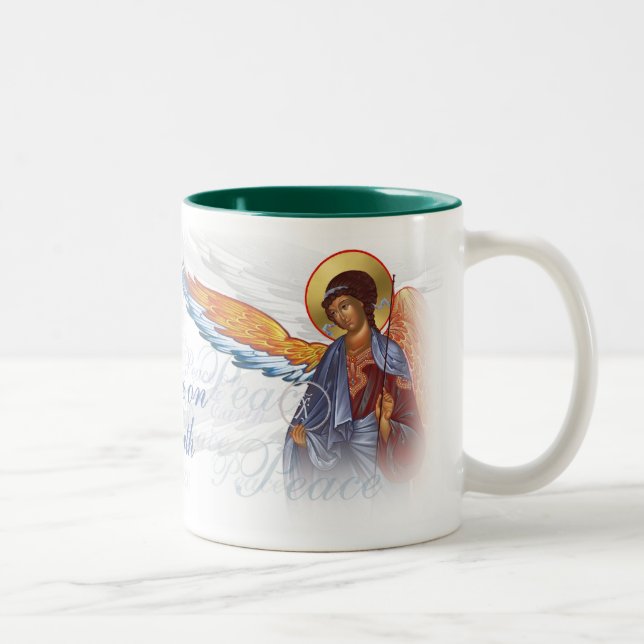 "Peace on Earth" mug with angels (Right)