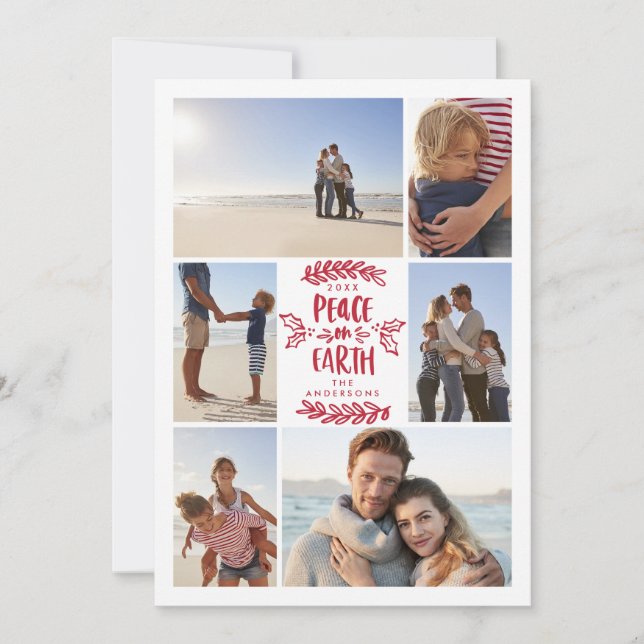 Peace on earth multi photo christmas card (Front)