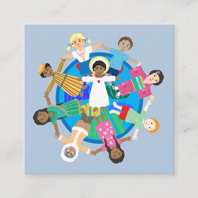 Peace on Earth one family prayer Square Business Card (Front)