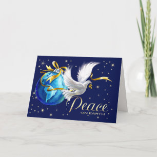 Peace on Earth. Peace Dove Christmas  Holiday Card