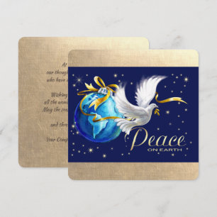 Peace on Earth. Peace Dove Christmas Holiday Card