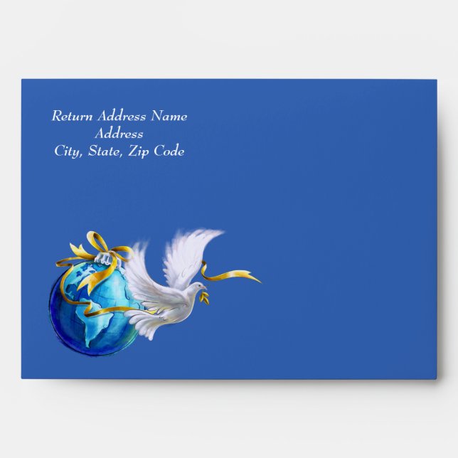 Peace on Earth.  Peace Dove Christmas | New Year's Envelope (Front)