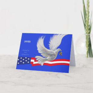 Peace on Earth. Peace Dove Patriotic Christmas Holiday Card