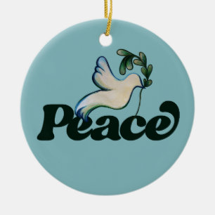 Peace on Earth Peaceful world design               Ceramic Tree Decoration