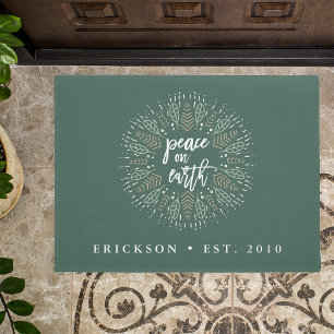 Peace on Earth   Personalised Holiday Doormat