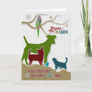 Peace on Earth Pet Lover Holiday Sticker Style