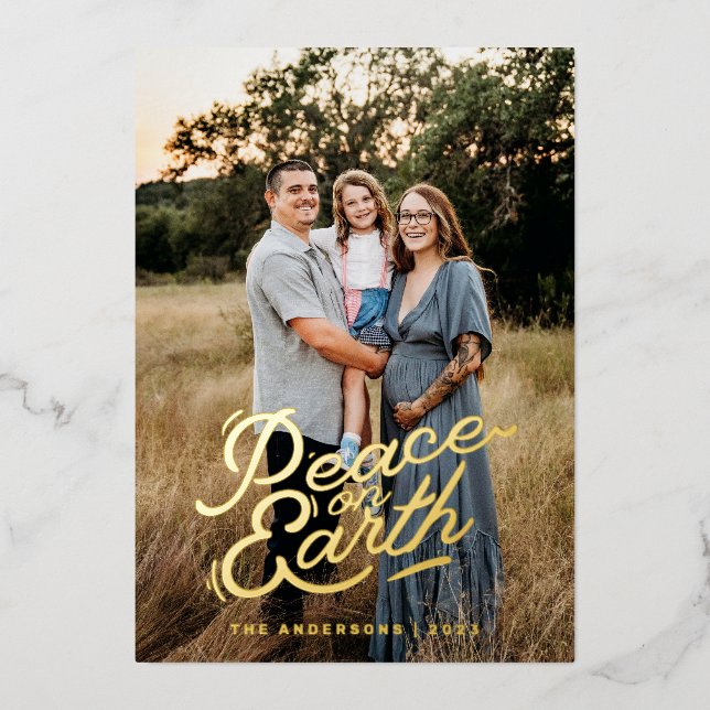 Peace on Earth Photo Christmas Card (Front)