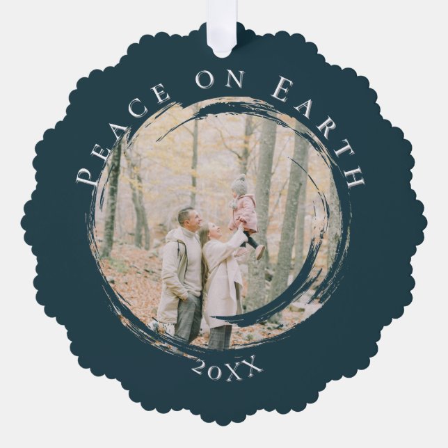Peace on Earth Photo Ornament (Front)