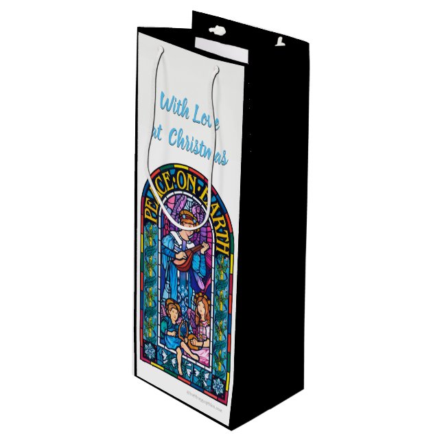 Peace on Earth Pre-Raphaelite bottle gift bag (Front Angled)