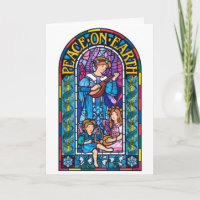 Peace on Earth Pre-Raphaelite style Christmas card