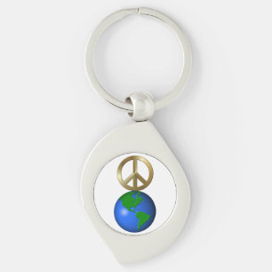 Peace on Earth Rebus Word Puzzle Key Ring