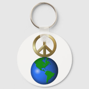 Peace on Earth Rebus Word Puzzle Key Ring