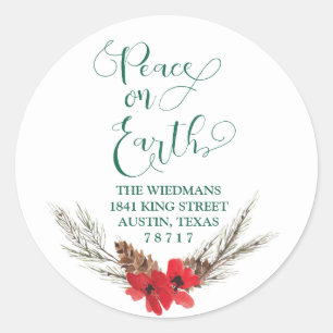 Peace on Earth Return Address Round Stickers