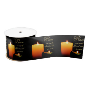 Peace on Earth Ribbon Satin Ribbon