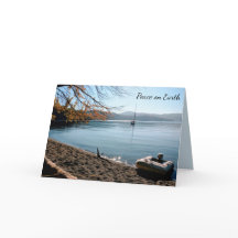 Peace on Earth Sailboat Christmas Holiday Card