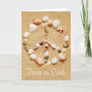 Peace on Earth Seashell Peace Sign Card