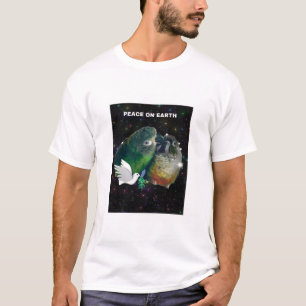 Peace on Earth Showing 2 Conures snuggling T-Shirt