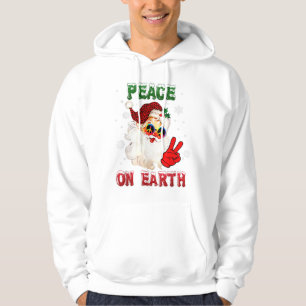 Peace On Earth Sign Merry Christmas Santa Hat hipp Hoodie
