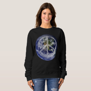 PEACE on Earth Space Peace Symbol Sign Anti-War Sweatshirt
