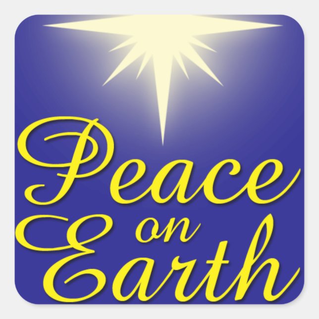 Peace on Earth Star Christmas Sticker (Front)