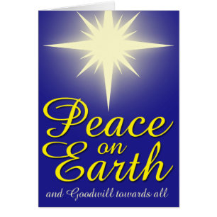 Peace on Earth Star Holiday Photo Greeting Card