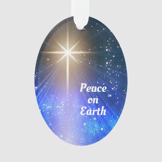 Peace on Earth, Star of Bethlehem Christmas Ornament (Front)