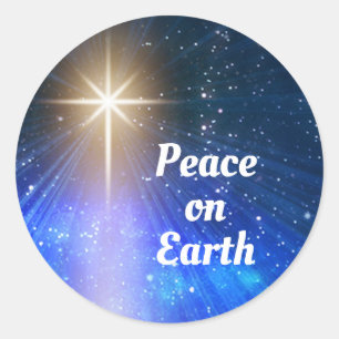 Peace on Earth, Star of Bethlehem Classic Round Sticker