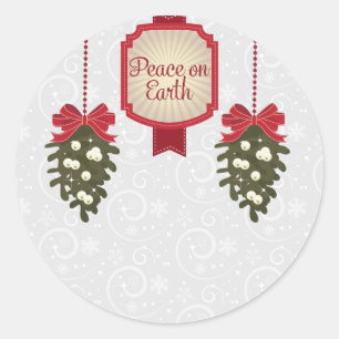 Peace on Earth this Christmas Classic Round Sticker