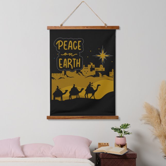  Peace on Earth Traditional Christian Christmas Hanging Tapestry (Bedroom)