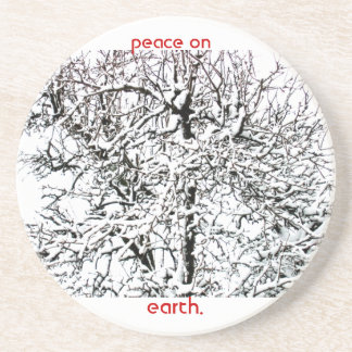 peace on earth tree coaster