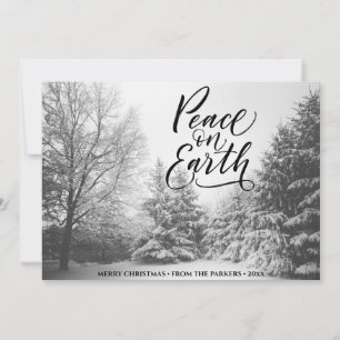 Peace On Earth   Winter Landscape Christmas Holiday Card