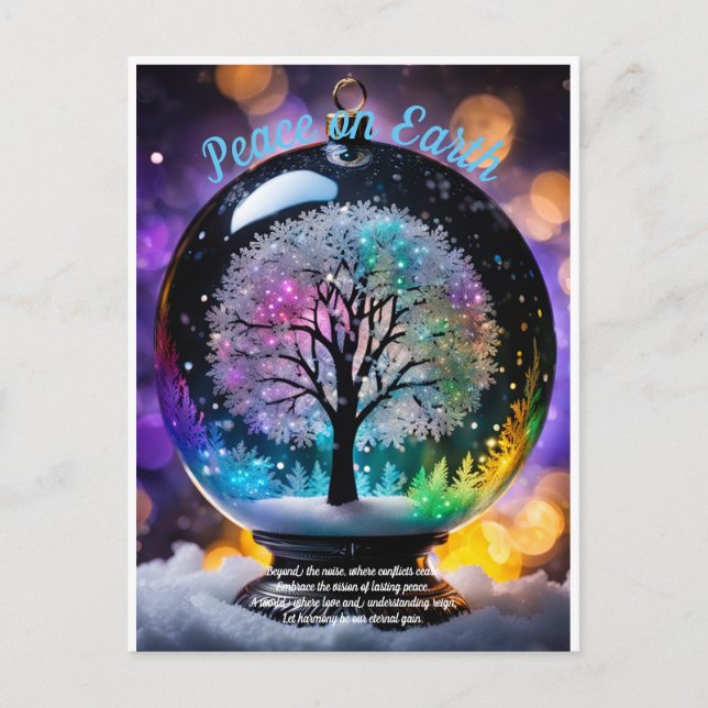 Peace on Earth. Winter Wonderland Tree of Peace Postcard (Front)
