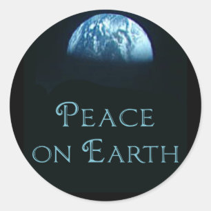 Peace on Earth with Image of Earth from Space Classic Round Sticker