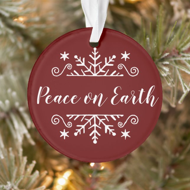 Peace on earth with snowflake  ornament (Tree)