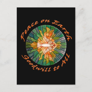 Peace on Earth with Stained Glass Design Cards