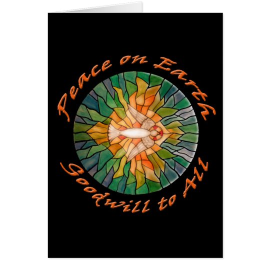 Peace on Earth with Stained Glass Design Cards