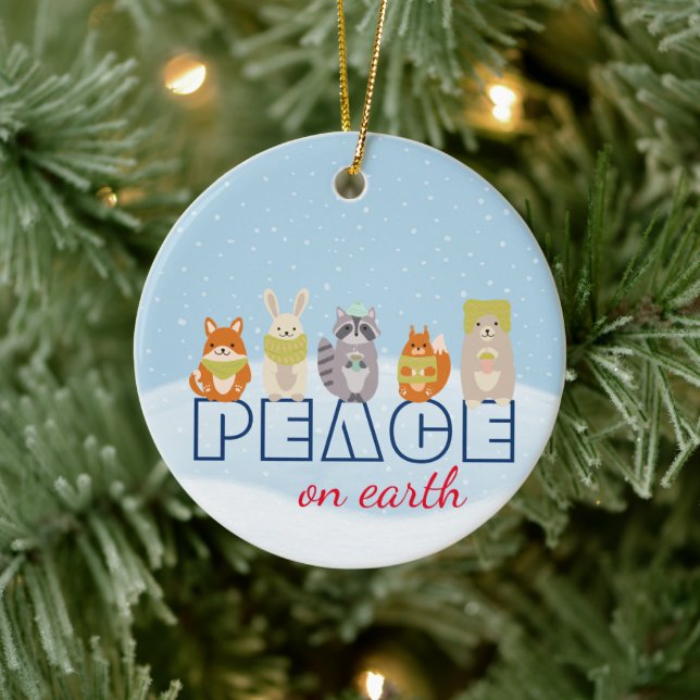 Peace on Earth Woodland Animals Ceramic Tree Decoration (Tree)